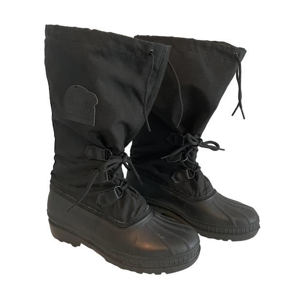 Sorel Other - Sorel Kaufman Bear Snow Boots Black on Black Mens Sz 8 Waterproof Outdoor Winter